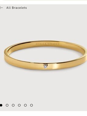 Monica Vinader Gold Diamond bracelet Bangle Medium